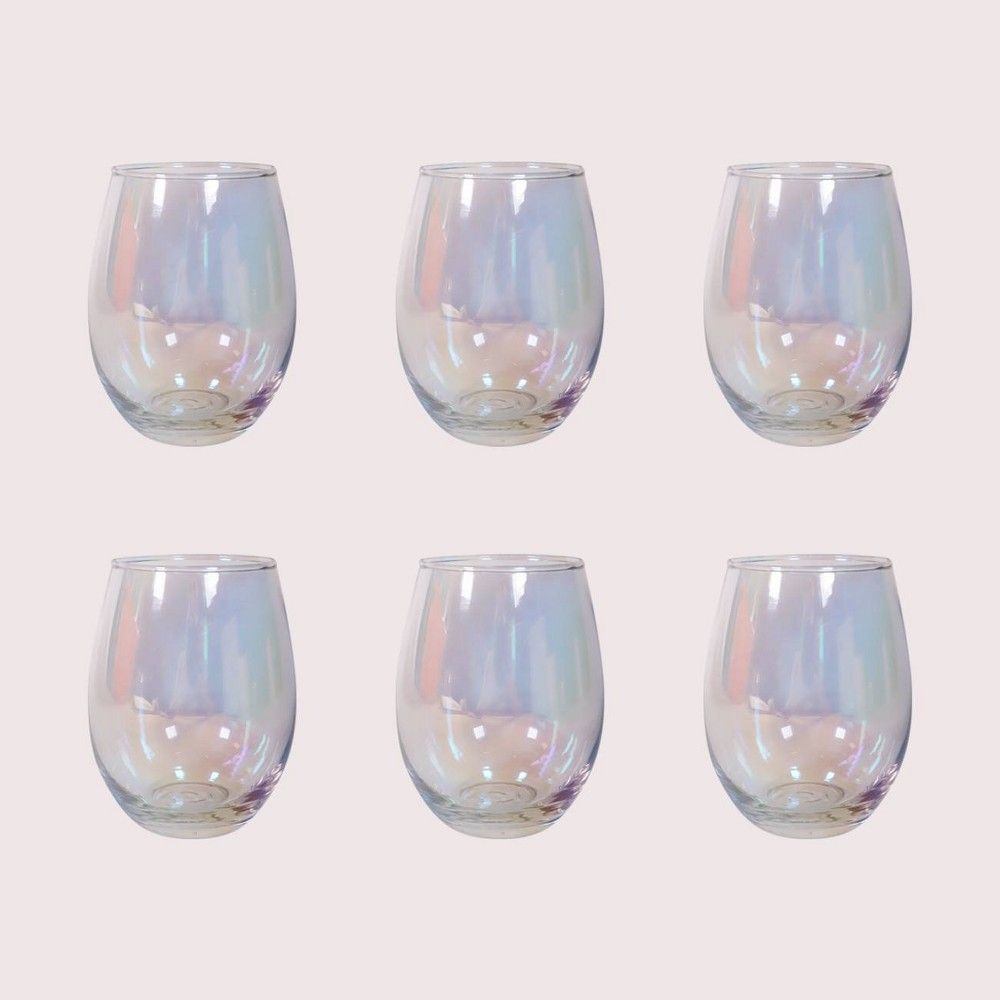 6pk Iridescent Stemless Wine Glasses - Bullseye's Playground | Target