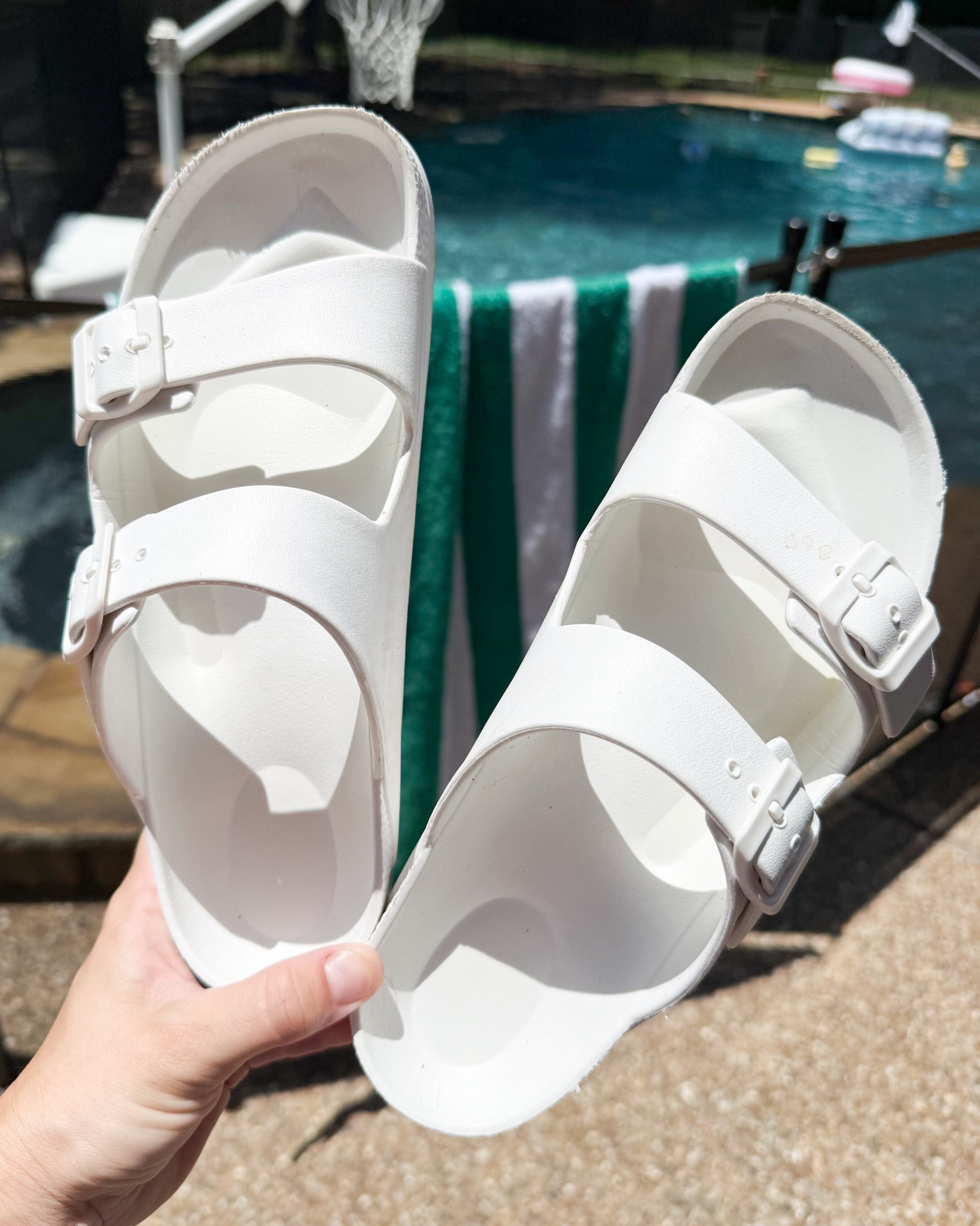 I’ve been living in these comfortable sandals since I got them a couple weeks ago!

They go with all your summer outfits and make great pool or water shoes. 

Make sure to download the LTK app to follow me, so you can “heart” your favorites. You’ll get a notification if anything drops in price or goes on sale! 🥰

#LTKSwim #LTKShoeCrush #LTKFindsUnder50
