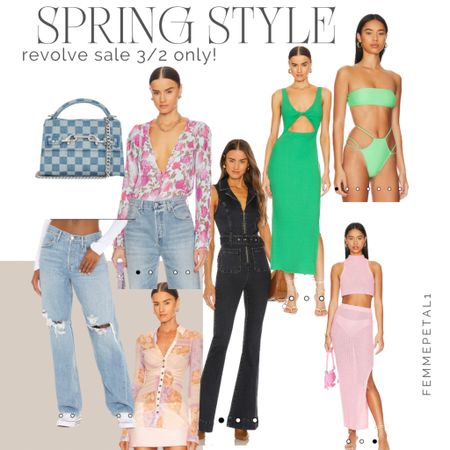 Trending spring fashion, on sale today only at revolve! Cutout dress, boyfriend jeans, denim purse, cutout bikini, sheer dress, denim jumpsuit, free people 

#LTKstyletip #LTKsalealert #LTKFind