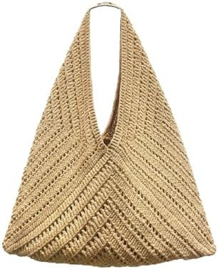XMLMRY Crochet Beach Tote Bag Summer Vacation Handbags Beach Bag for Women Cute Woven Shoulder Pu... | Amazon (US)