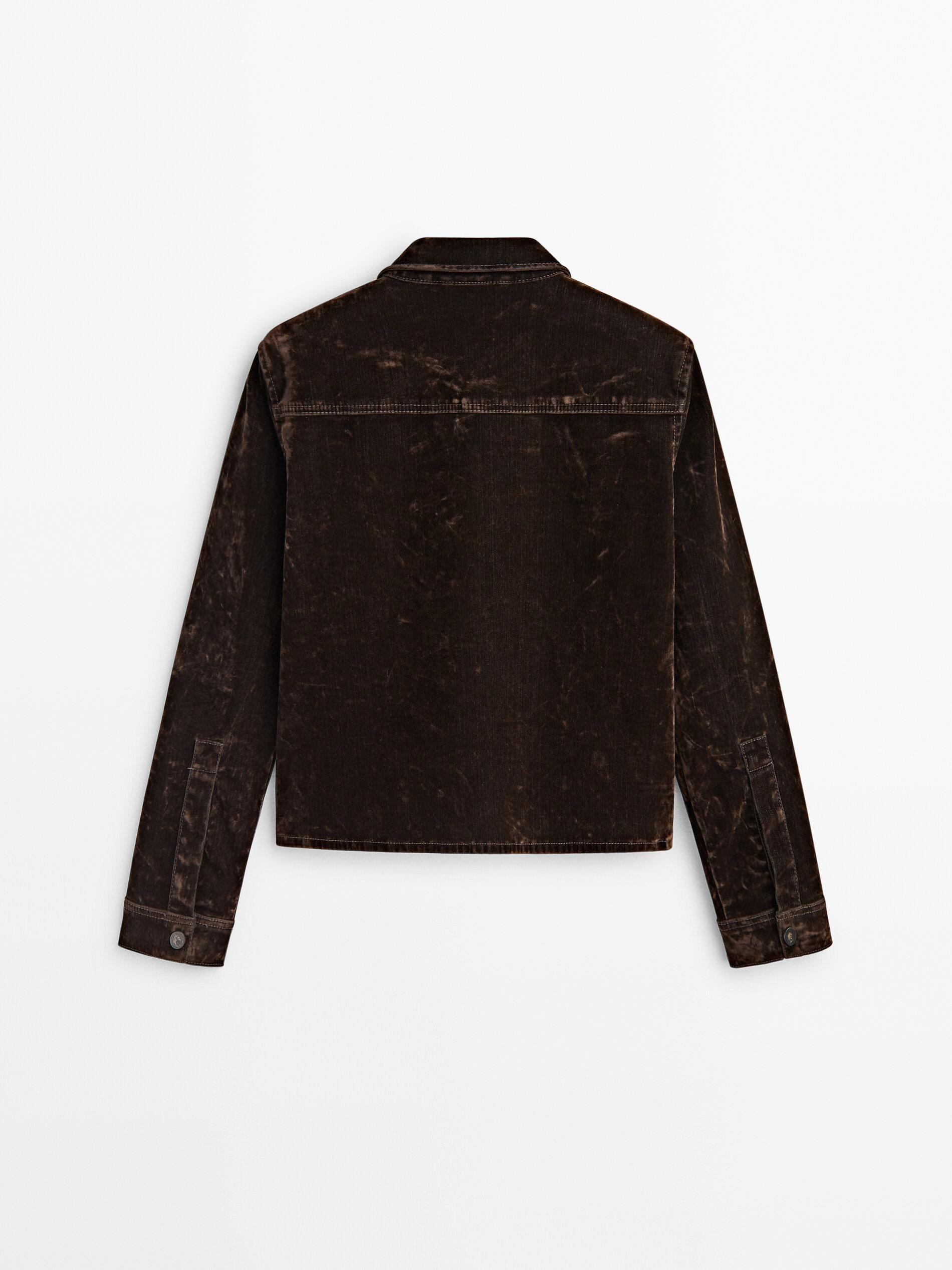 Denim jacket with flocked finish | Massimo Dutti US