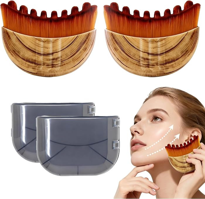 Lymphatic Contour Face Brush(2-PCS),Super Soft Manual Lymphatic Drainage Massager for Sculpting, Relieve Fatigue & Reduce Puffiness, with Portable Case Suitable for Facial Cleansing and Massage | Amazon (US)
