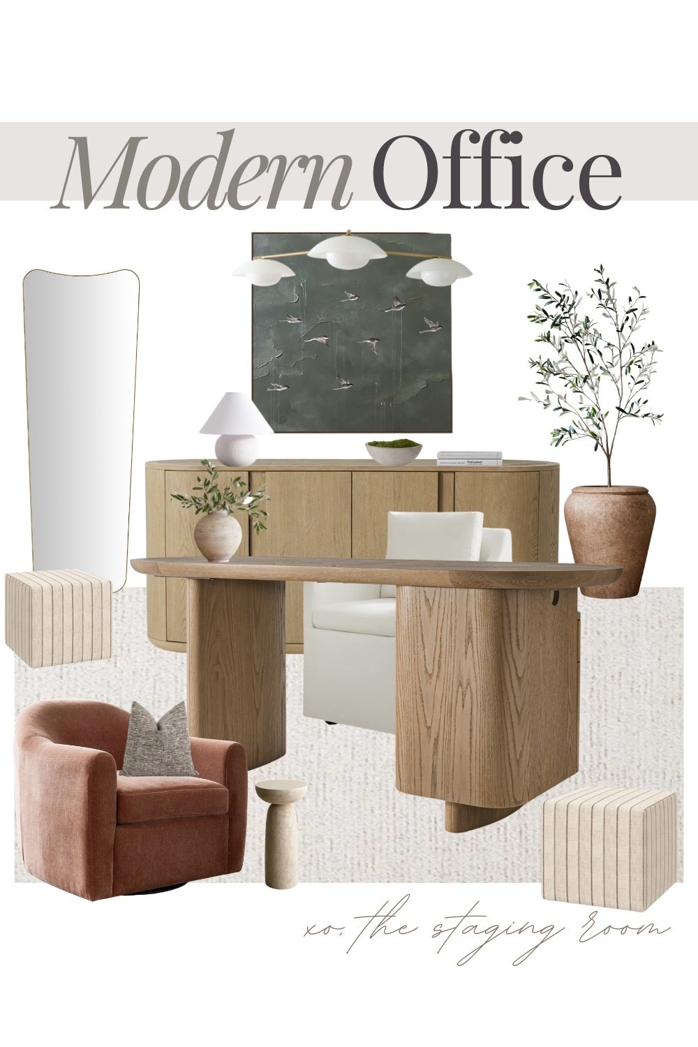 Organic modern office.
Office desk. Home office.
Wood desk. Storage desk.
Office storage. Swivel chair. Office rug. Lounge Chair. Poufs. Ottoman.
Striped ottomon. Neutral office. Neutral home. Home decor. Home accent. Wall decor. Full length mirror. Faux tree. Side Table. Wall art.

#LTKHome #LTKSaleAlert