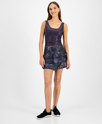 ID Ideology Women's Midnight Foil Flounce Skort, Created for Macy's  - Macy's | Macy's