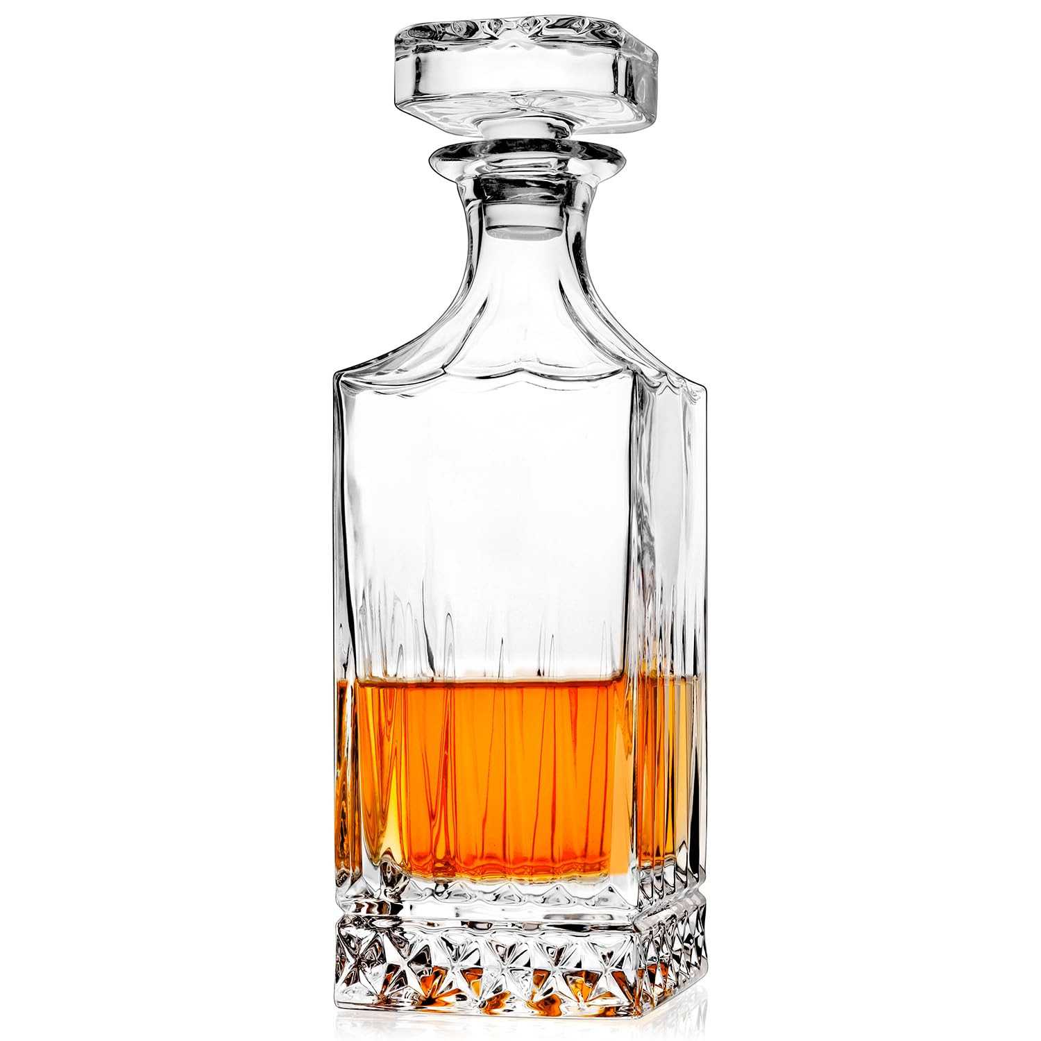 Whiskey Decanter, 29oz Crystal Liquor Decanter with Stopper, Lead-free Glass Decanters for Alcoho... | Amazon (US)