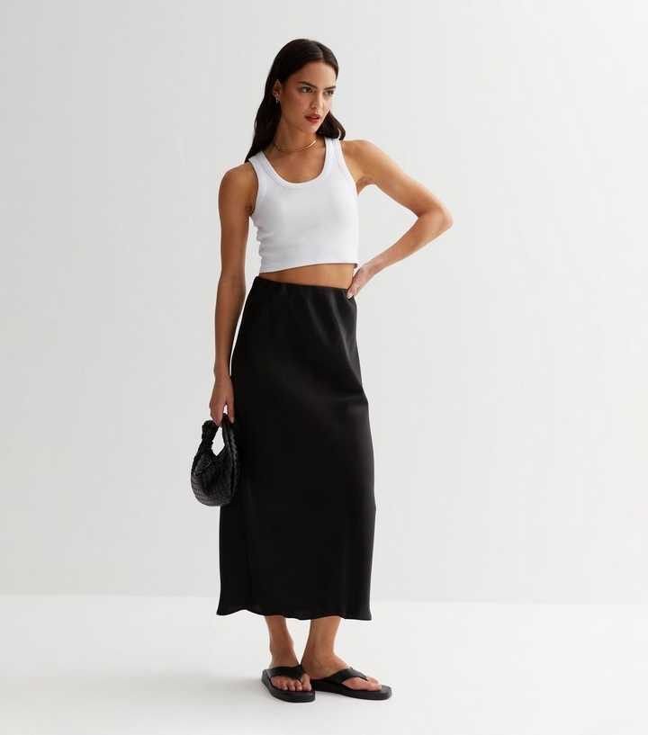 Black Satin Bias Cut Maxi Skirt
						
						Add to Saved Items
						Remove from Saved Items | New Look (UK)