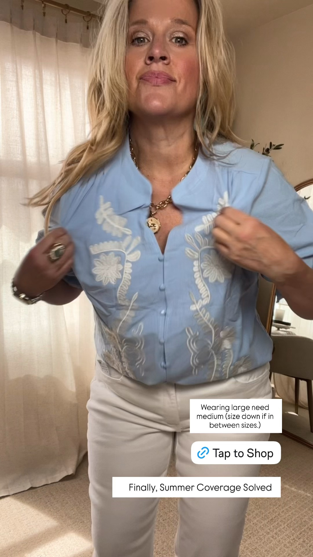 ✨Tap the bell, save and ❤️ for over 40 fashion, midlife style, midsize fashion and luxury looks for less. 

For years, I thought my arms were the problem.

Every summer, I’d reach for tops that were supposed to “hide” my flabby arms… and somehow they made me feel even more self-conscious.

Then I learned something that changed how I shop.

The problem wasn’t my arms.

It was the sleeve.

Most women are dealing with the same 4 frustrations:
✨ Flabby arms
✨ Batwings
✨ Underarm bulge
✨ Crepey skin

That’s why I started paying attention to Outfit Physics instead of size.

The right sleeve skims instead of squeezes, balances proportions, and gives coverage without adding bulk.

Make sure you are following alongside @over40andmidlife for midlife, midsize style. 👑 

👑"Helping you look good, feel good!" - Lindsey Denver

#LTKOver40 #LTKMidsize #LTKPlusSize

Comment SHOP below to receive a DM with the link to this post on my LTK ⬇ https://liketk.it/6eWrS