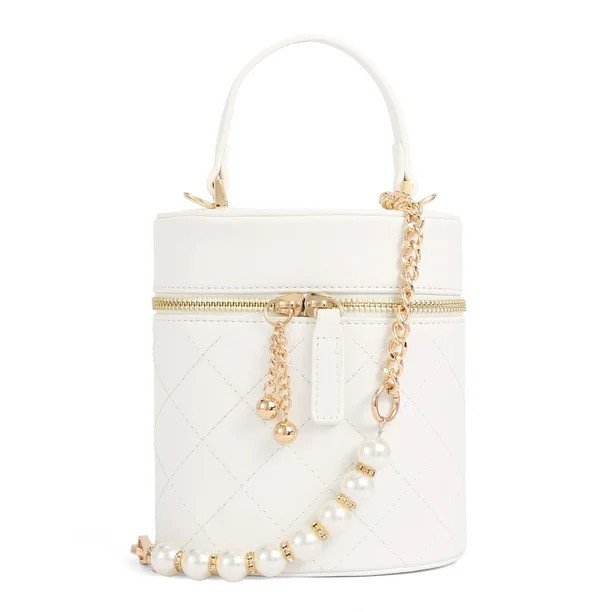 BeCool Women's Cylinder Top Handle Crossbody Bag White - Walmart.com | Walmart (US)