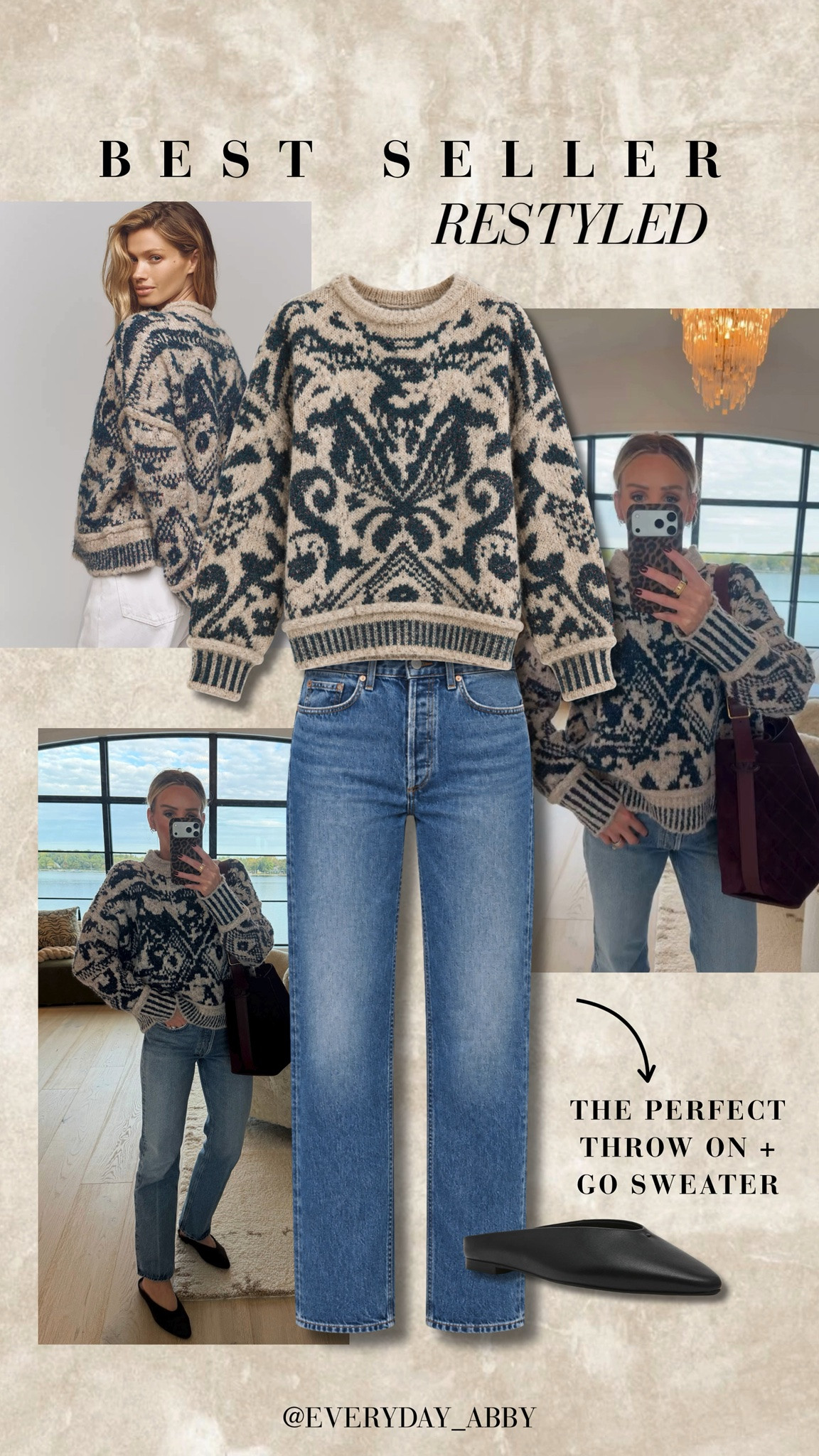 This sweater is SO good!! 😍 Obsessed with the color combination and the fit! Wearing a medium 🤎
