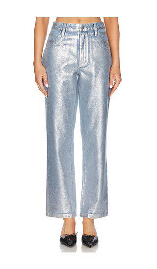 Icon Straight in Silver Coated Denim | Revolve Clothing (Global)