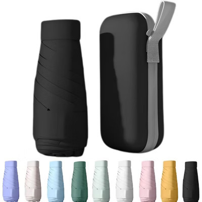 Clotth UPF50+ Mini Travel Umbrella 16cm – Windproof Compact Parasol with Zippered Case (225g for Hiking/Pocket), UV Protection, Black | Target