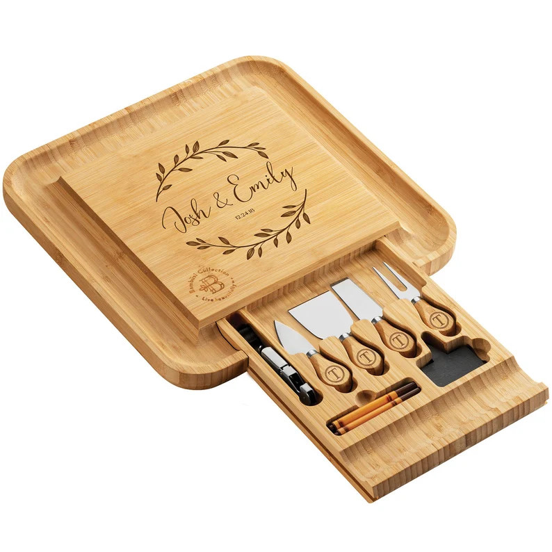 Personalized Bamboo Cheese Board Set / Charcuterie Board Set | Etsy | Etsy (US)