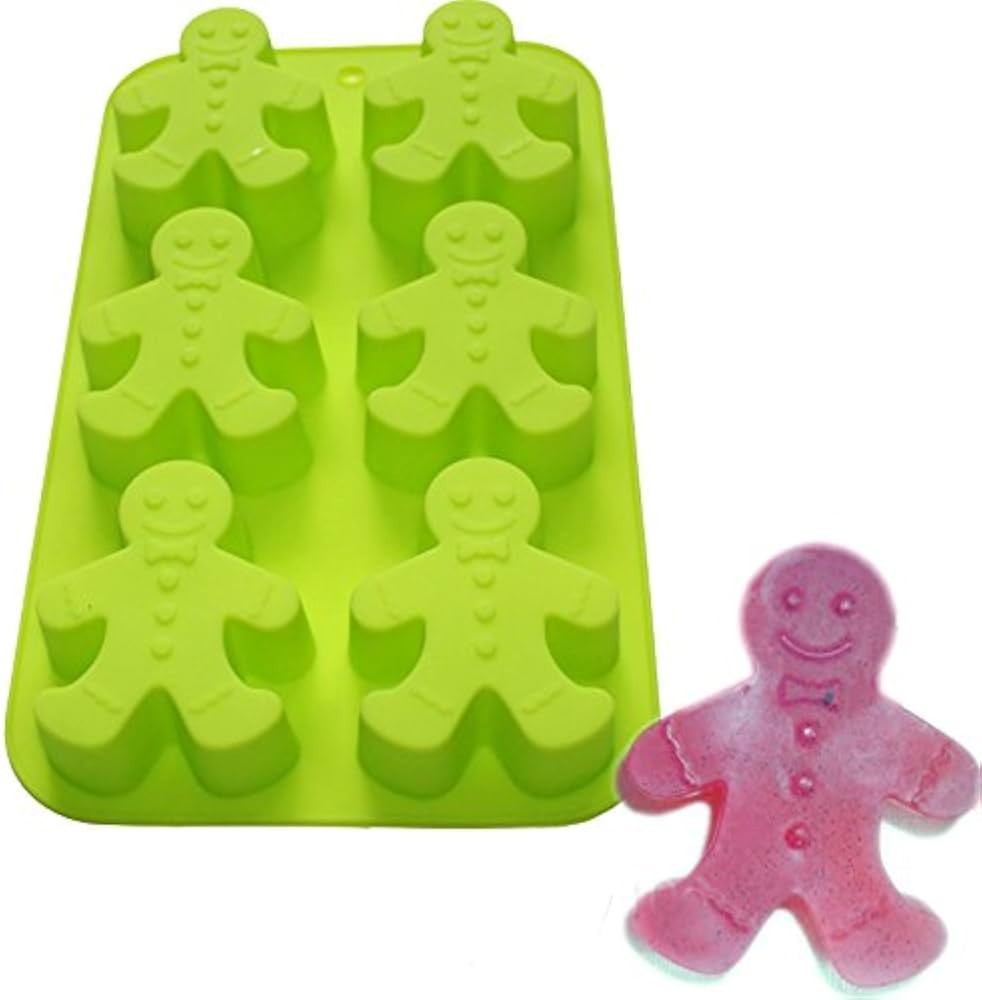 X-Haibei Gingerbread Man Soap Cookies Chocolate Jello Siliocne Mold Christmas Gift | Amazon (US)