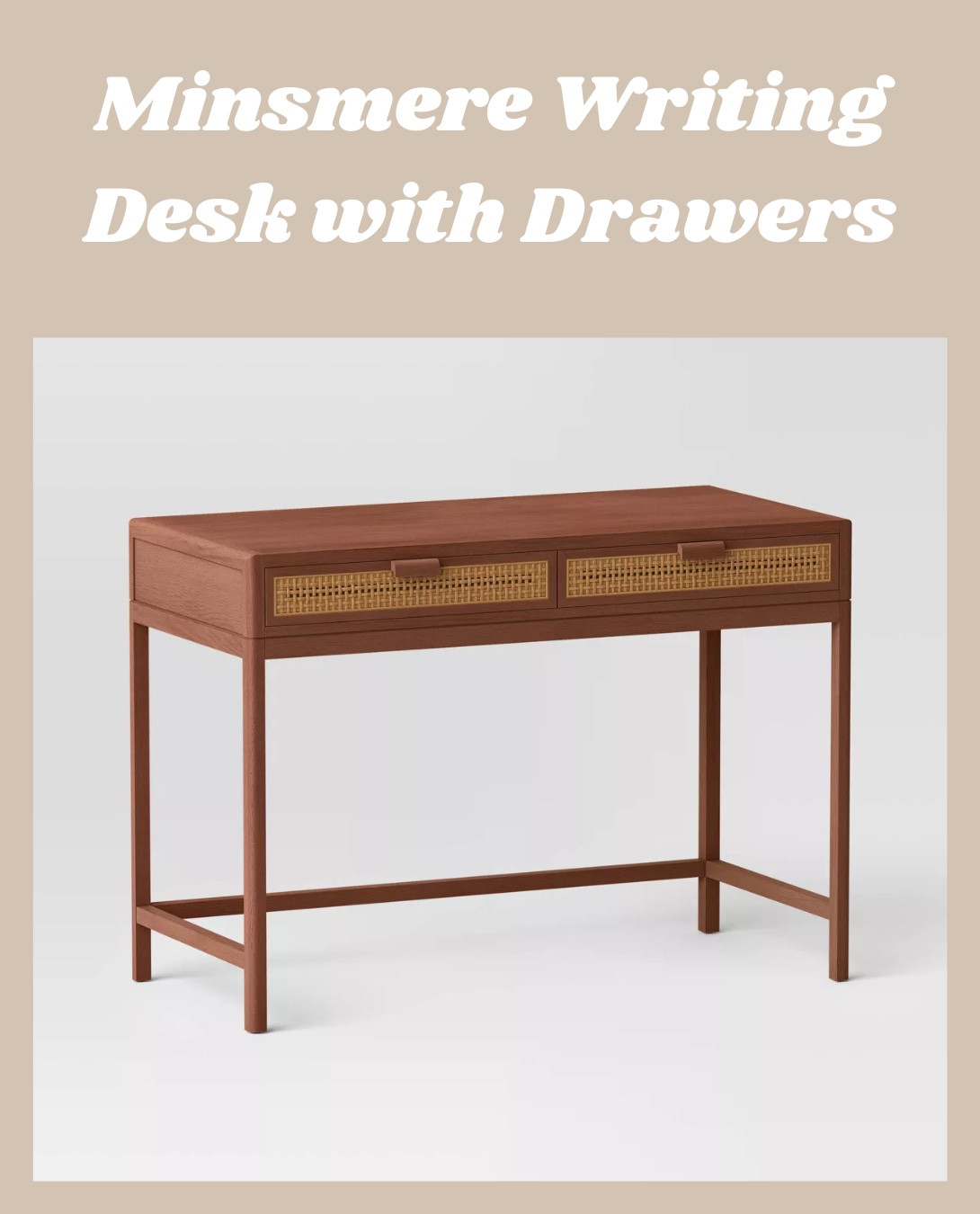 The Minsmere Writing Desk from Threshold is the perfect blend of function and style! ✨ With its woven drawer fronts and warm wood tones, this desk adds a touch of texture and charm to any workspace. Ideal for working from home or adding a stylish spot for organization!

#LTKMostLoved #LTKHome #LTKSaleAlert