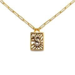 "S" Sun Ray Initial Necklace | Sequin | Sequin
