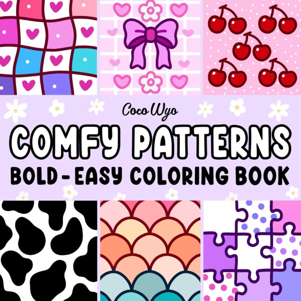 Comfy Patterns: Coloring Book for Adults and Kids, Bold and Easy, Simple and Big Designs for Rela... | Amazon (US)