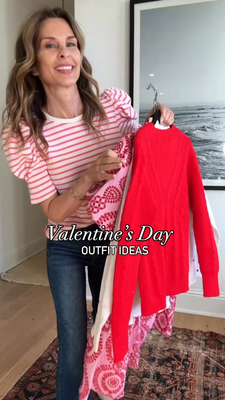 DISCOUNT TAMMYC15
Valentine’s outfit inspo, but you  can wear these pieces all year.
-Dress wearing a S, I need the XS. Size down 
-red gauze heart shirt is so cute! XS
-red sweater is soft. XS, size up for looser fit
-Pink stripe sz S fits perfectly. 

-Inez boot discount Tammy15 


#LTKOver40 #LTKStyleTip #LTKFindsUnder100