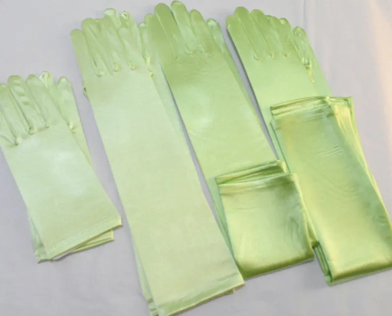 22", 18", 14 1/2" or 8 1/2" Lime Green Bridal Gloves / Classic Adult Size Opera Length Stretch Sa... | Etsy (US)