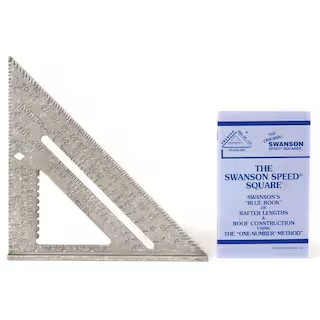 7 in. Speed Square, Rafter / Carpenter Square Layout Tool with Etched Markings and Blue Book | The Home Depot