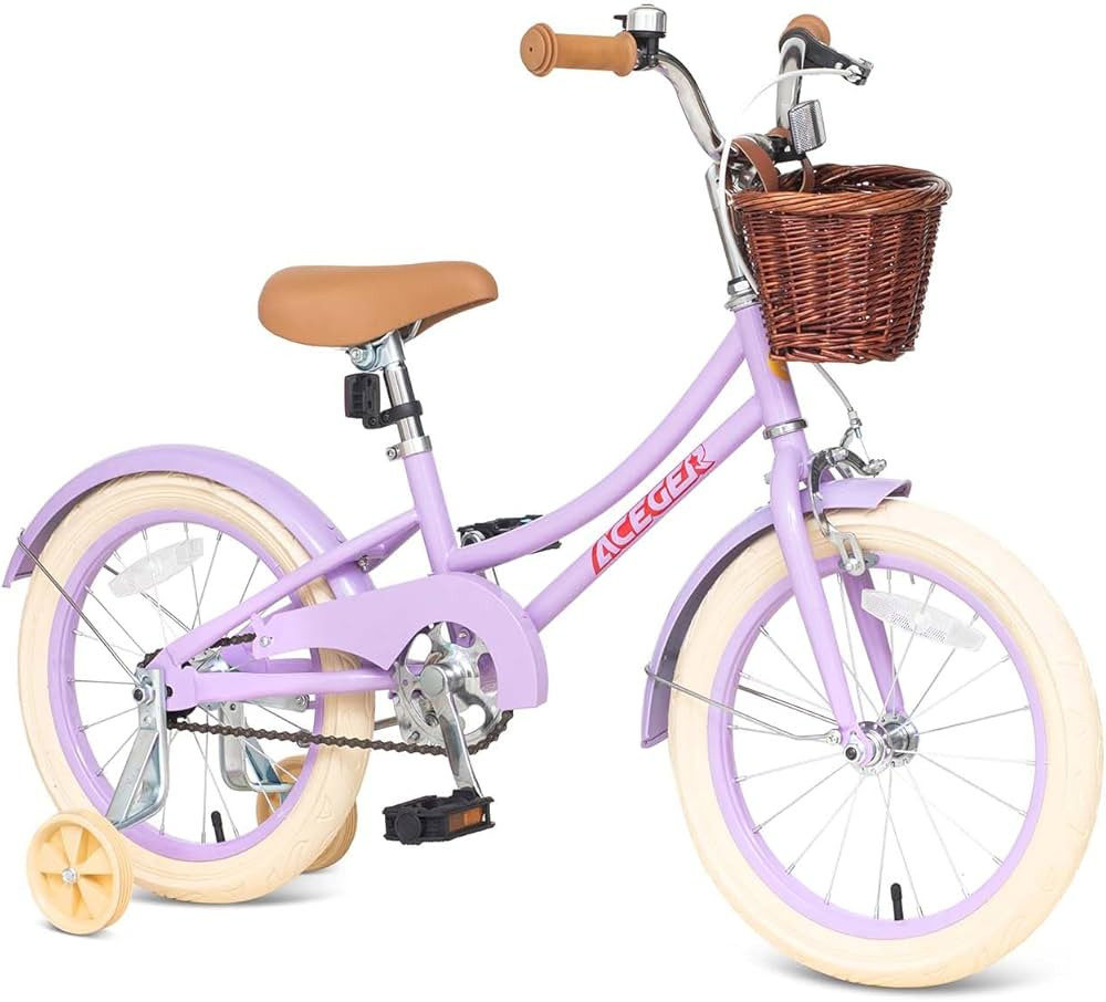 ACEGER Girls Bike with Basket, Kids Bicycle for 3-13 Years, Included Coaster Brake & Caliper Brak... | Amazon (US)