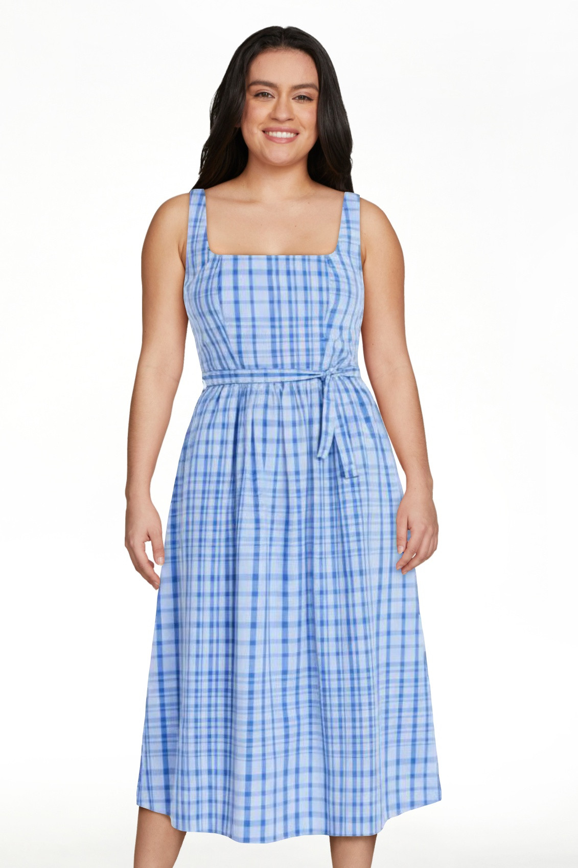 Free Assembly Women’s and Women's Plus Sleeveless Belted Cotton Midi Dress, Sizes XS-4X | Walmart (US)