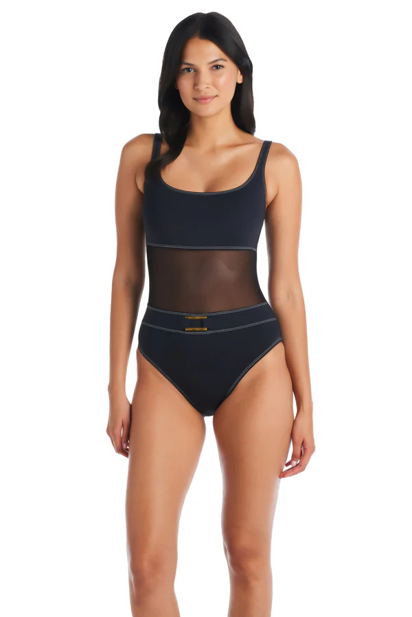 A Fine Line Scoop Neck One Piece Swimsuit | Bleu Rod Beattie