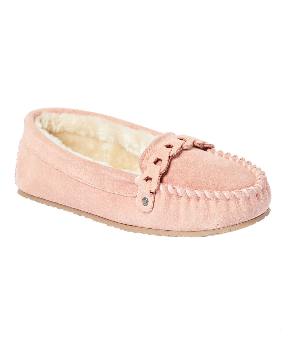 Minnetonka Women's Moccasins Blush - Blush Linkley Leather Slipper - Women | Zulily