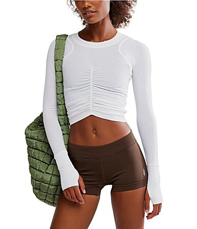 FP Movement Tempo Ruched Crew Neck Long Sleeve Top - L | Dillard's