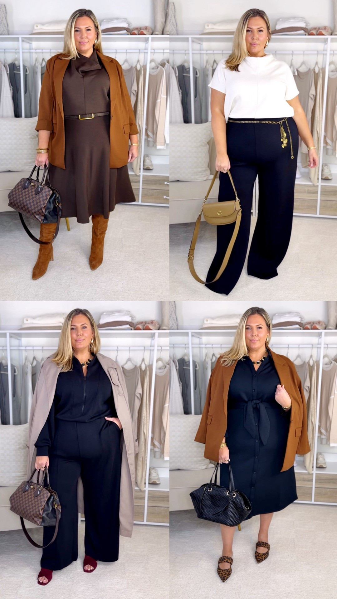1 - runs true, I’m in 2X for all except a 3x in belt! 2 - size up one, but consider petite if you’re 5’8 or shorter - it’s super long on me in regular. I’m in 3x. 3 - size up one in jumpsuit, regular length. I’m actually wearing a medium in the loft trench, it runs 3-4 sizes big lol! 4 - true to size, I’m in 2X in all!

#LTKSeasonal #LTKPlusSize #LTKMidsize