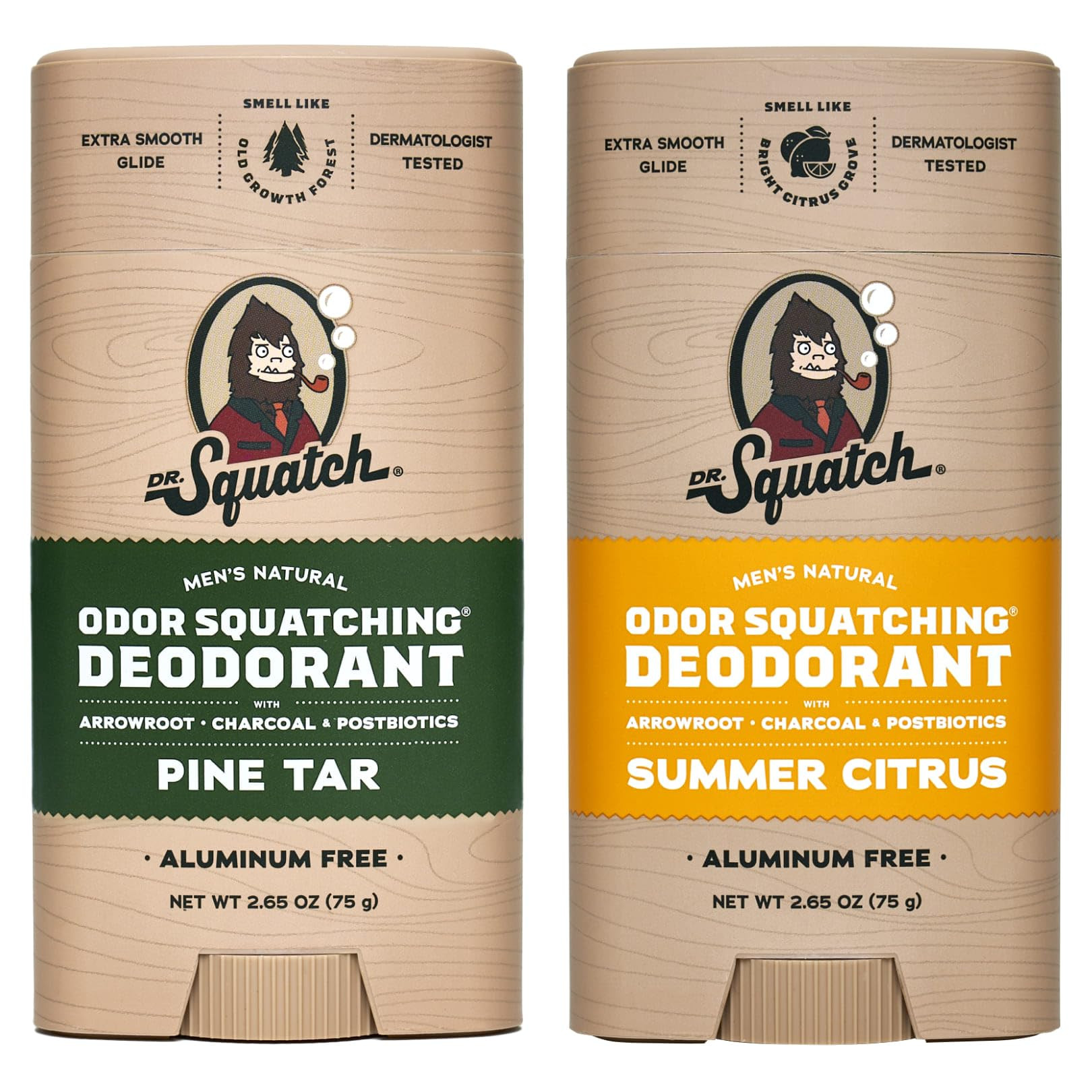 Dr. Squatch Natural Deodorant for Men - Odor-Squatching Aluminum Free - Pine Tar & Summer Citrus ... | Amazon (US)