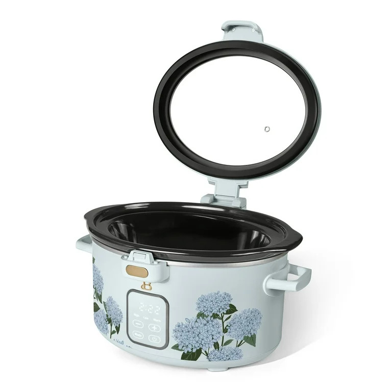 Beautiful 4 Qt Digital Slow Cooker with Hinged Locking Lid, Hydrangea Floral by Drew Barrymore | Walmart (US)