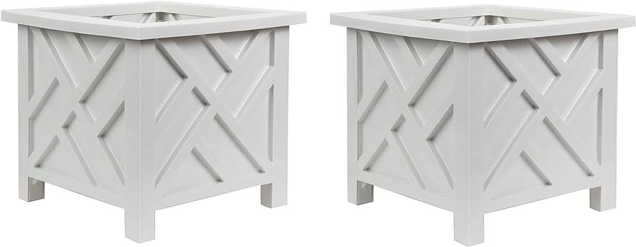 Amazon.com : Trenton Gifts Chippendale Planters | Set of 2 | White. Great for Outdoors : Patio, L... | Amazon (US)