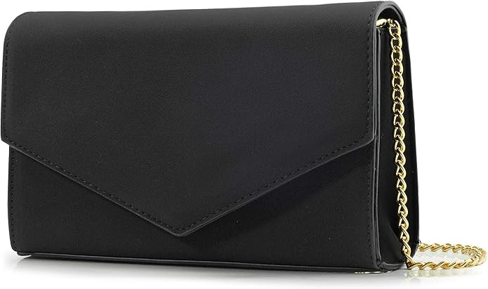 HOXIS Minimalist Evening Envelope Clutch Chain Shoulder Bag Women Faux Leather Suede Purse | Amazon (US)