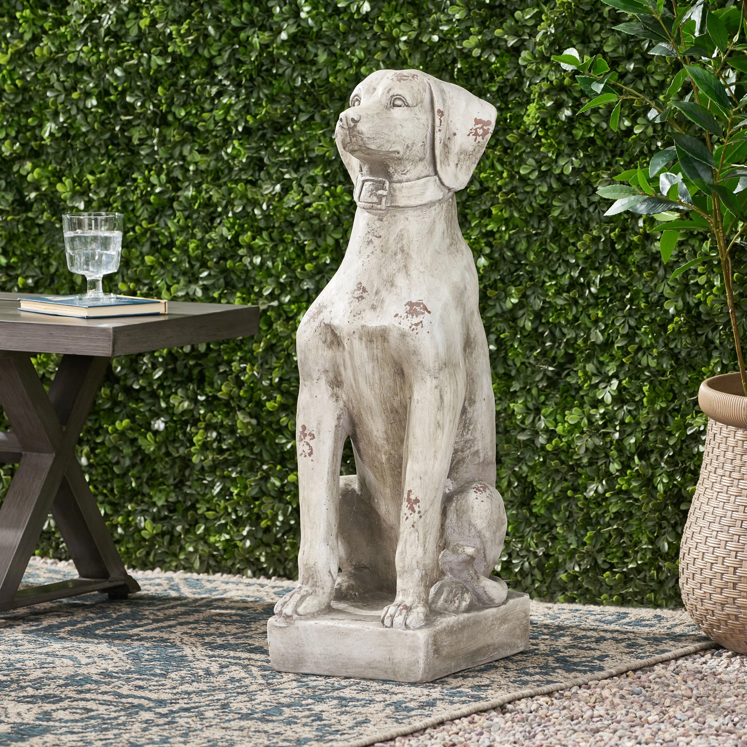 Dog Weather Resistant Stone Garden Statue | Wayfair North America