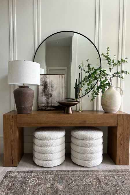 Spring styling: console edit! 
I’m still loving my new boucle ottomans..they’re a perfect fit here.
Home decor, Spring decor, console styling 

#LTKhome
