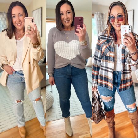 50% off old navy jeans today!  Wearing a size 14 in all 3. Fit tts. Linked a few other faves too!  XL blazer. XL sweater. Large shacket  

#LTKunder50 #LTKcurves #LTKsalealert