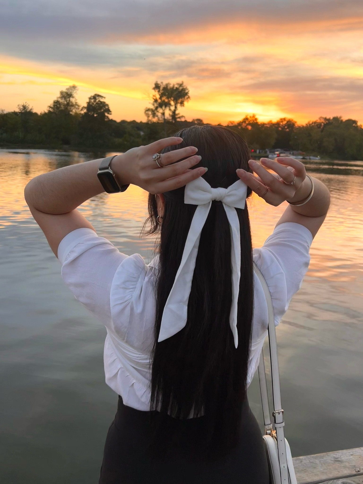 I wish I had the link to the sunset 😮‍💨 🌅 

If you’re in IL you have to check out this beautiful spot to take pics (and it’s completely FREE), link in my instagram bio 🫶🏼

White bow hair clip, white outfit, fall outfit inspo, modest fashion, cute hairstyle, black pants, white shirt, workwear, date outfit idea, holiday outfit, church outfit, minimalist outfit, fit check

#LTKSeasonal #LTKtravel #LTKHolidaySale