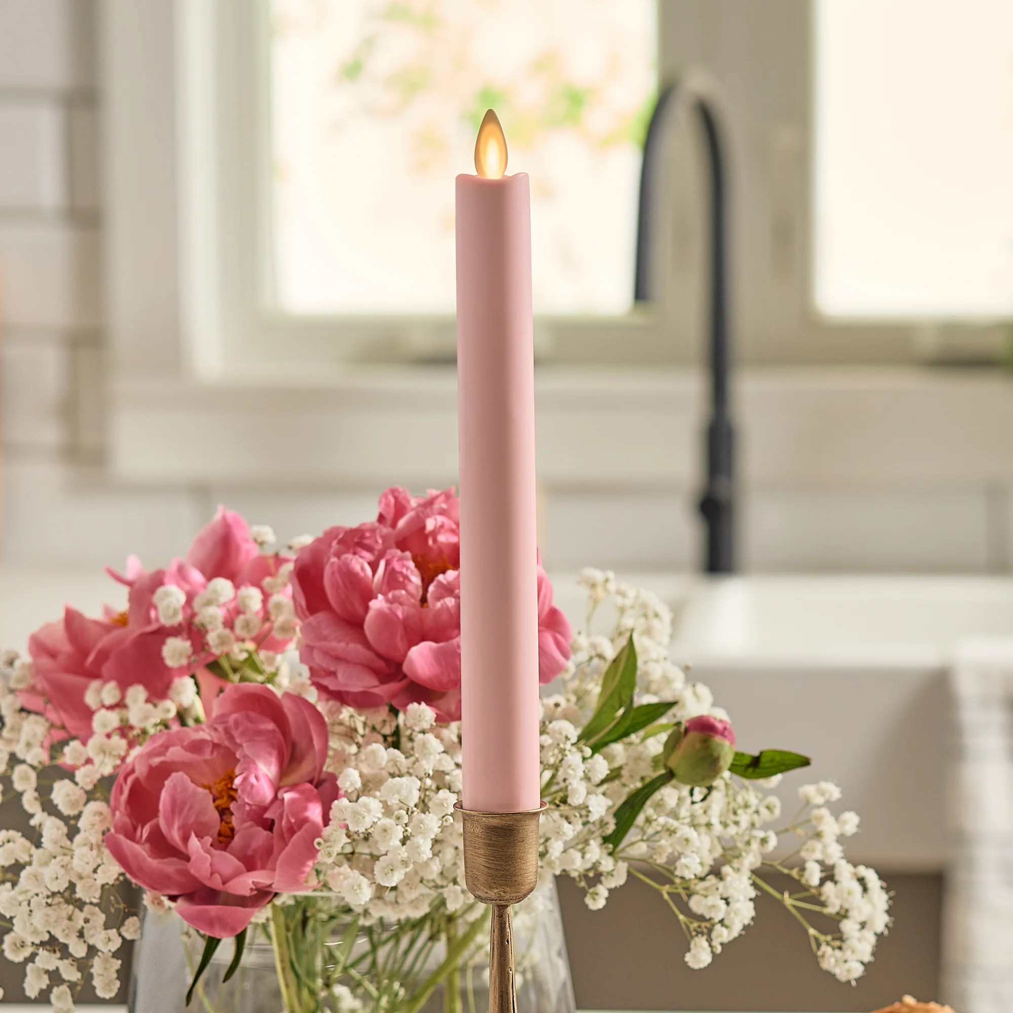 Crystal Rose Flameless Candle Taper | Luminara