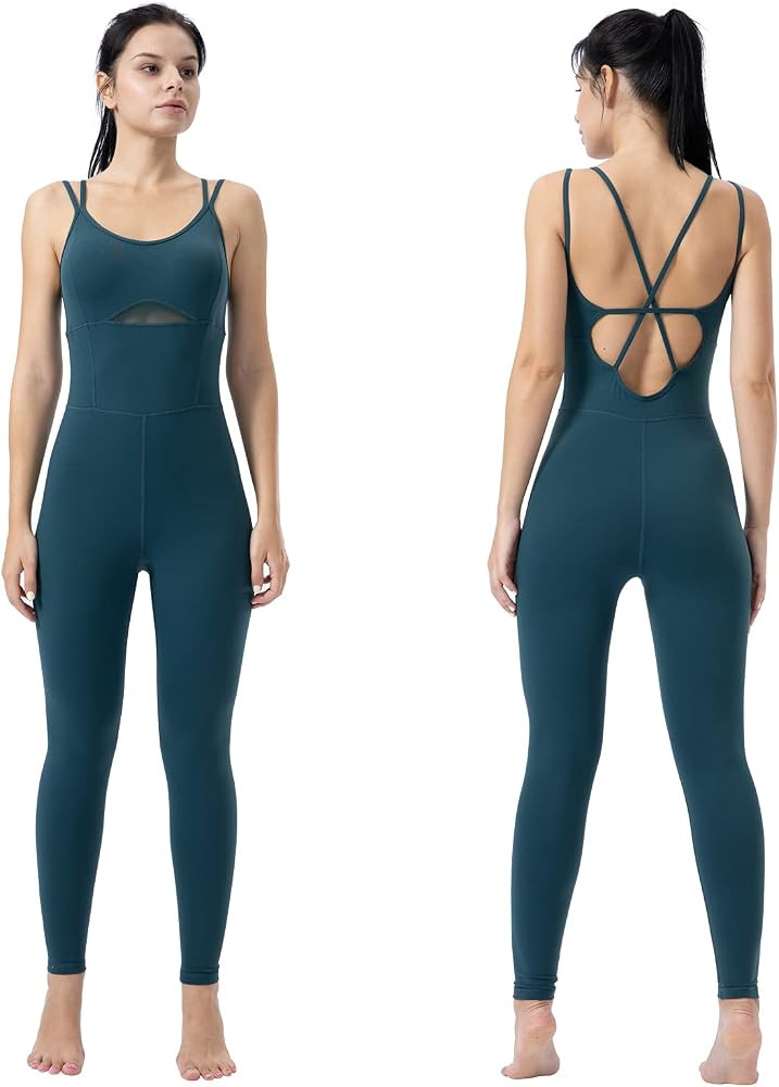 LOVESOFT Women's Sleevesless Bodysuit Dance Unitard, Backless Bodycon Rompers Jumpsuits for Worko... | Amazon (US)