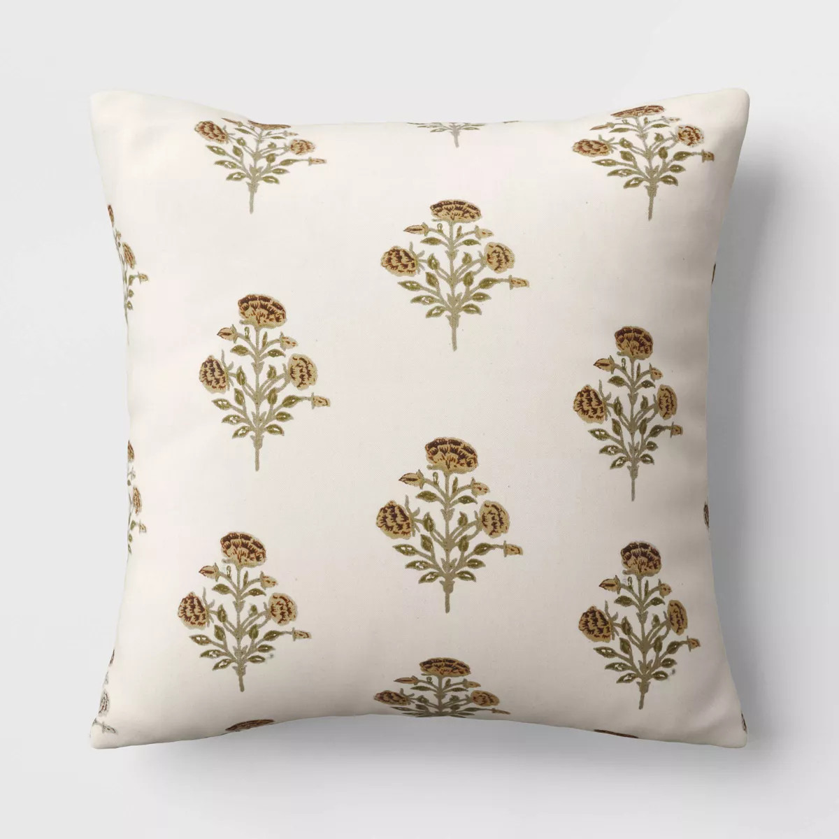 Block Print Floral Square Throw Pillow - Threshold™ | Target