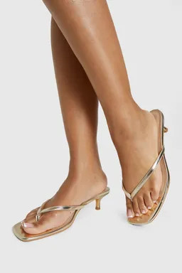 Heels | Wide Fit Low Toe Post Heeled Mules | boohoo | Boohoo.com (UK & IE)