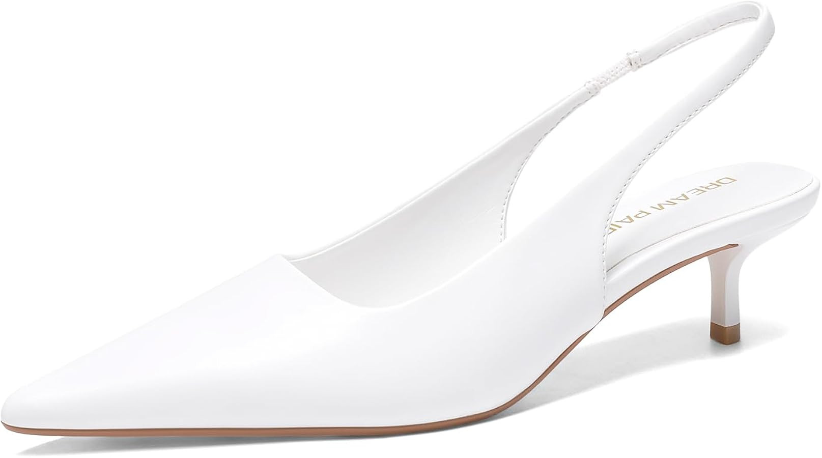DREAM PAIRS Women's Kitten Heels Slingback Low Closed Toe Comfortable Pumps Pointed Toe Wedding P... | Amazon (US)