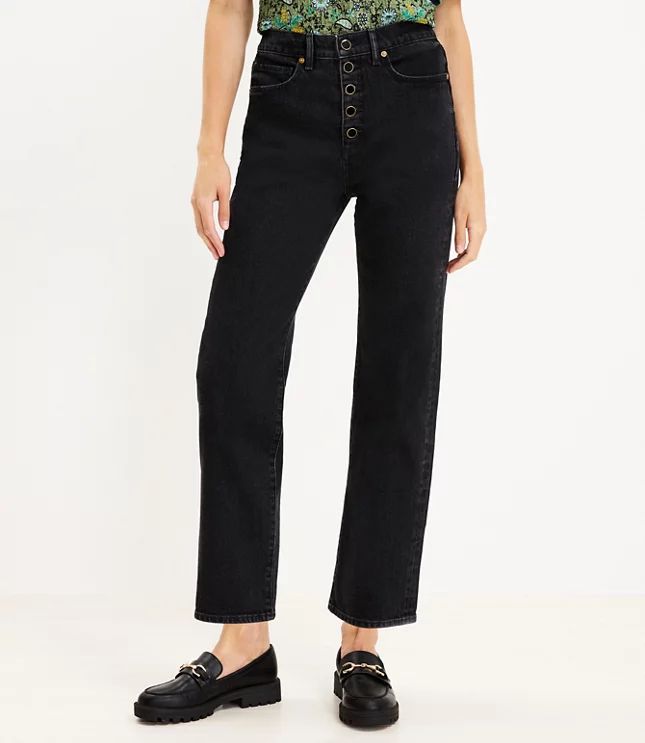 90s Straight Jeans in Black | LOFT
