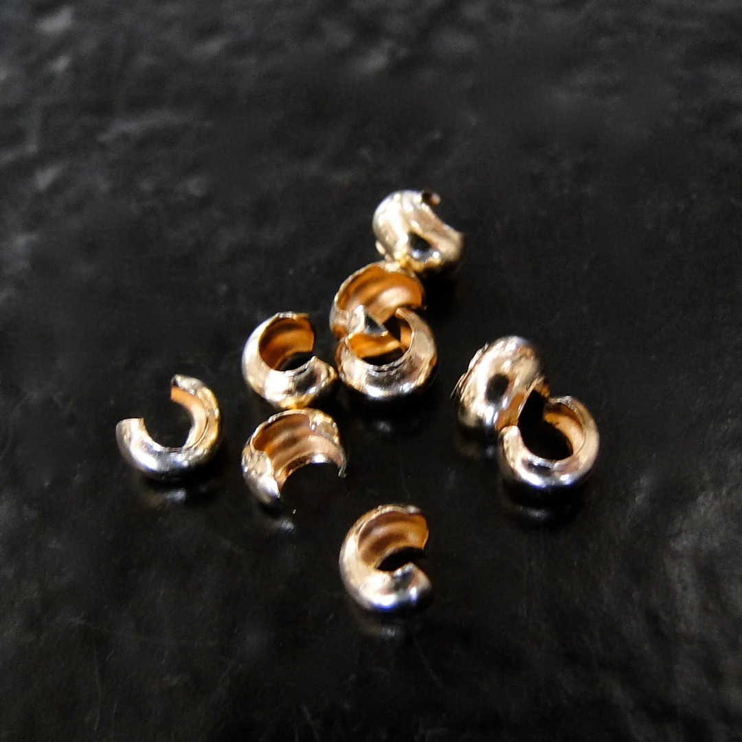 14k Gold Filled Crimp Covers 3mm, GF38 - Etsy | Etsy (US)
