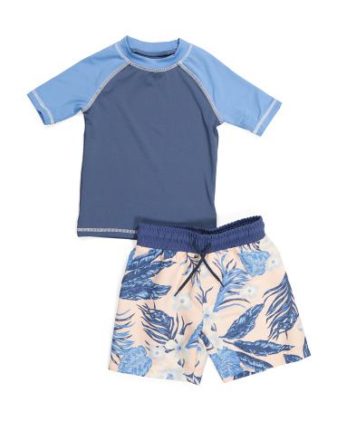 Toddler Boy Rash Guard And Shorts Swim Set | TJ Maxx