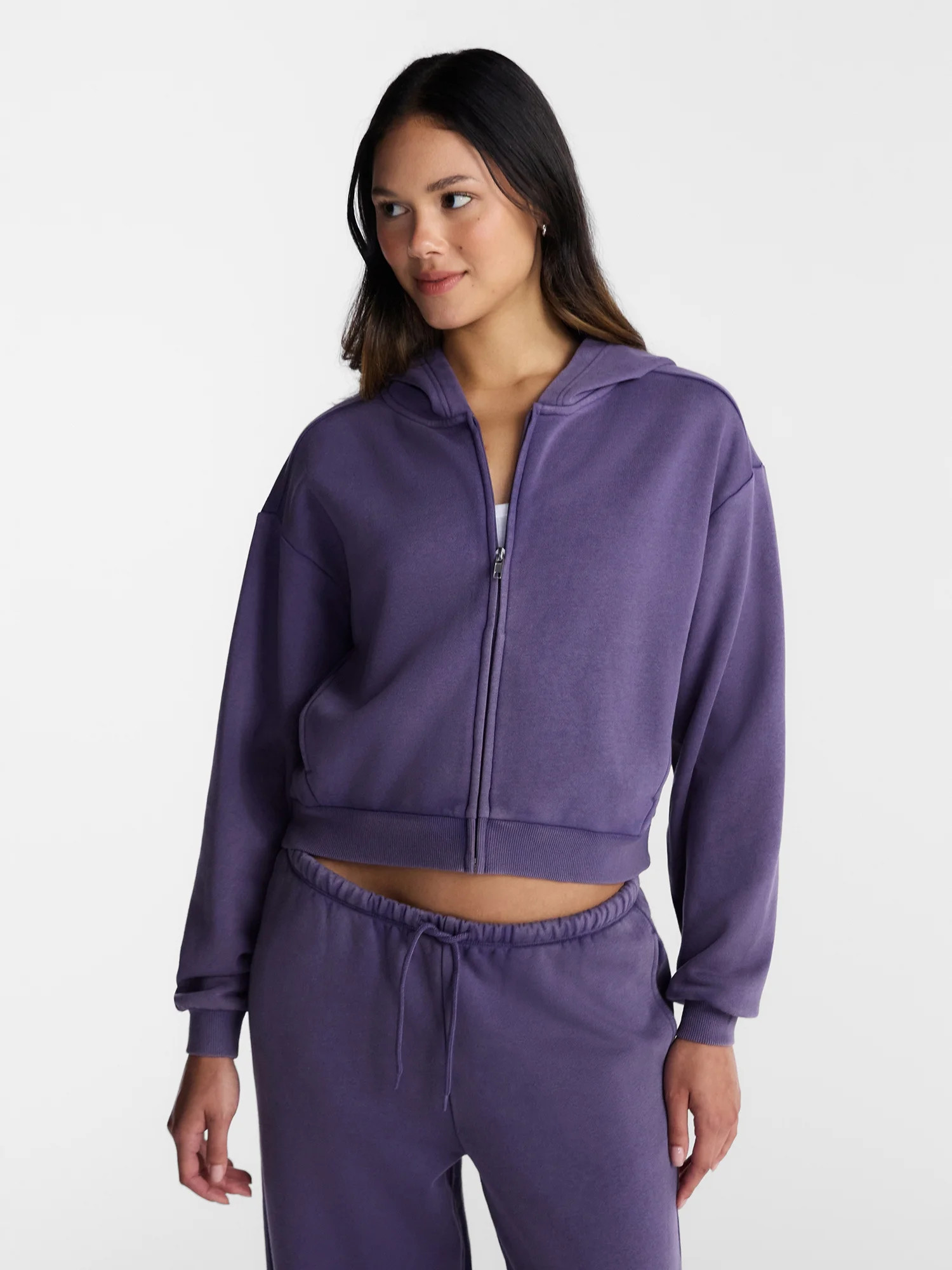 No Boundaries Boxy Zip Up Hoodie, Women's XXS-XXL | Walmart (US)
