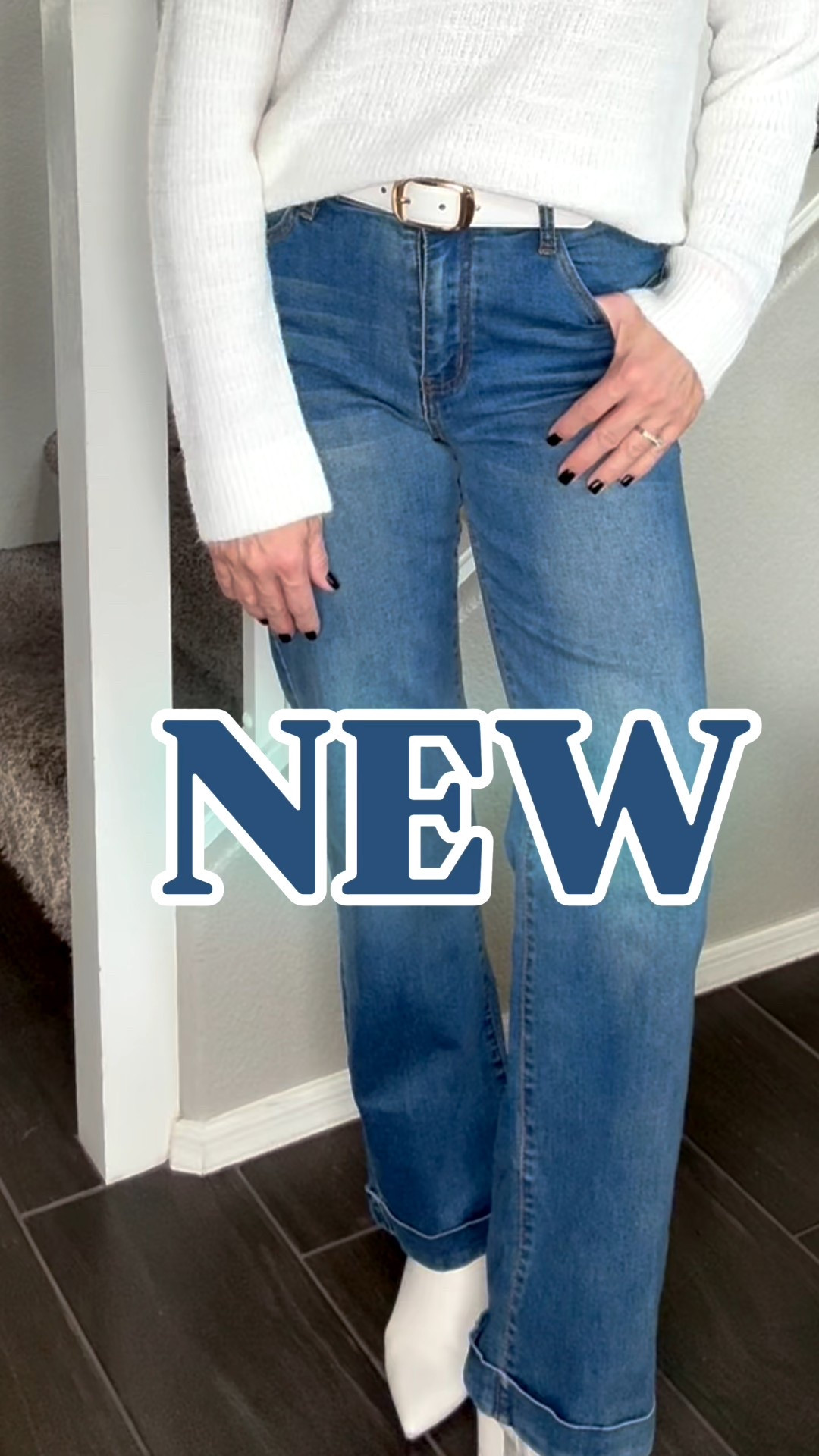 NEW Amazon denim paired with cozy Banana Republic Factory sweaters for the perfect winter outfits! I’ve always thought of January as the best winter month to wear blue & white…what’s your favorite color for January?

These darling new denim styles can easily transition into spring! Wearing my usual size S in sweaters (50% off) and 4 in jeans (both under $45)!