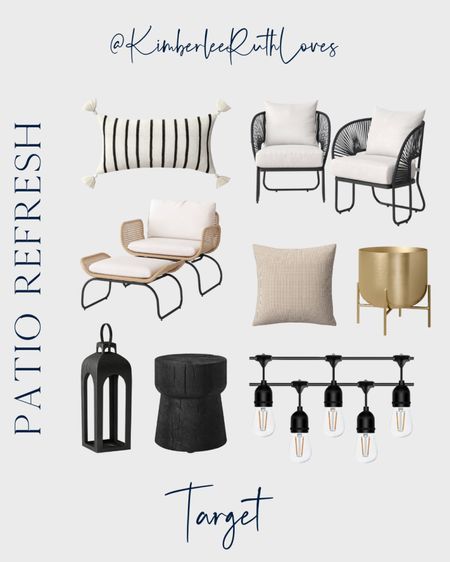 Black, white, and gold furniture and decor pieces for your patio!

#patiorefresh #outdoorfurniture #modernhome #homeinspo

#LTKhome #LTKFind