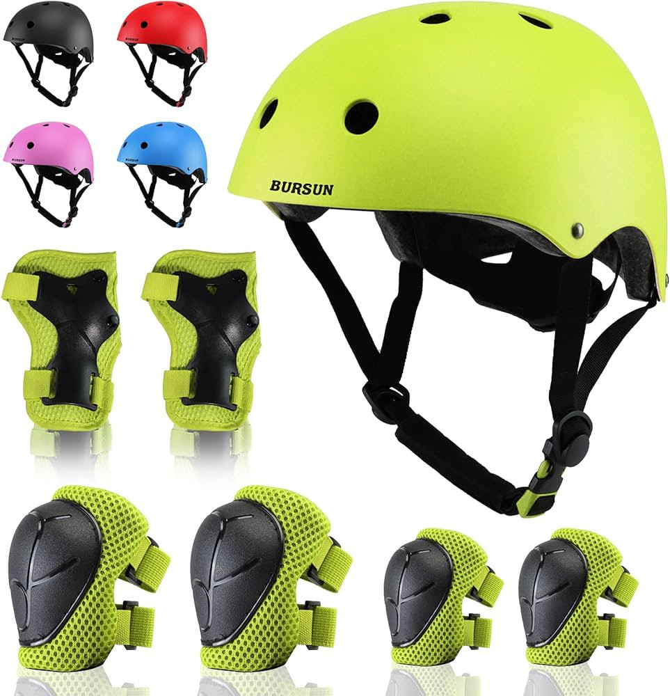 Kids Bike Helmet Set, Adjustable Toddler Helmet for Ages 2-8 Kids with Knee, Elbow & Wrist Pads |... | Amazon (US)