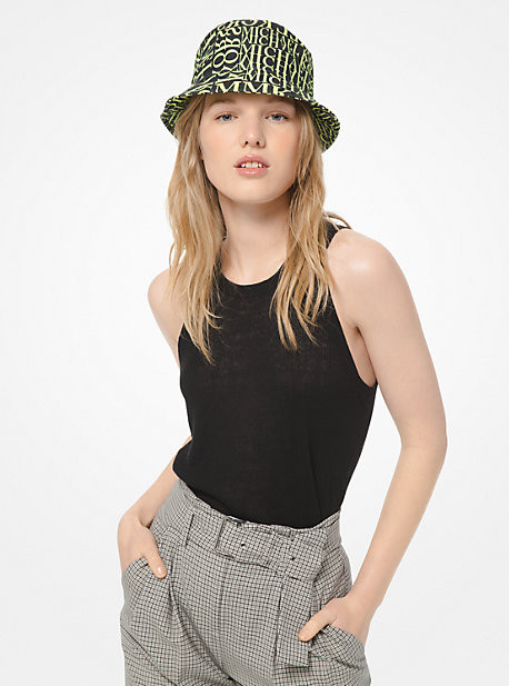 Ribbed Linen and Viscose Halter Tank Top | Michael Kors US